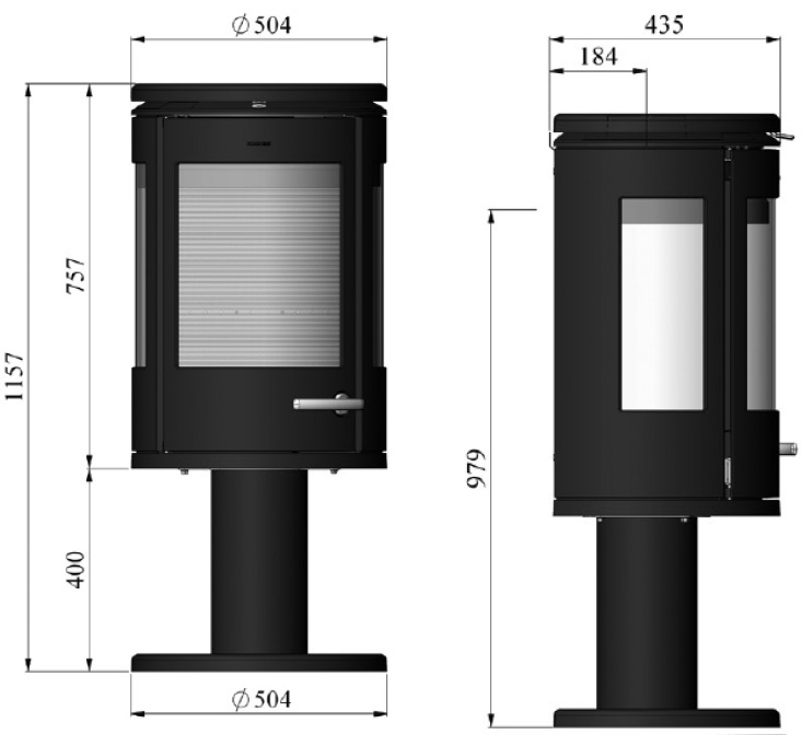 Morso 7948 wood heater dimensions
