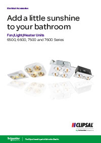 link to clipsal bathroom fan light heater brochure