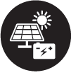 solar battery and solar panels icon