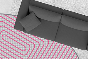 image compilation of couch, carpet and pink hydronic floor heating coils