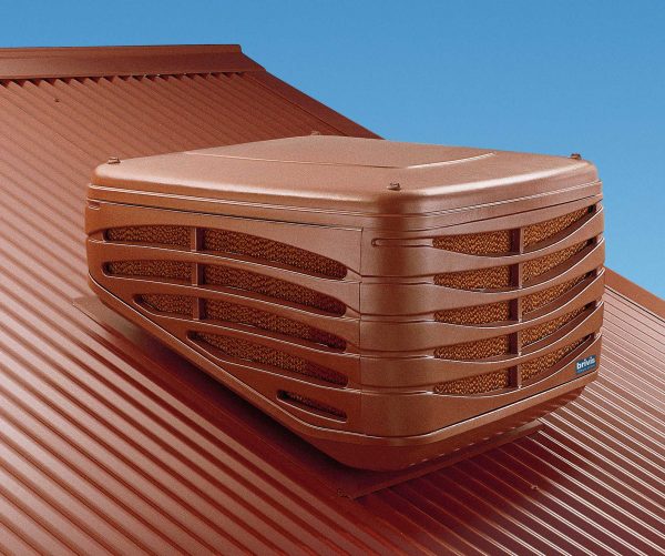 reverse cycle air conditioner unit on roof.