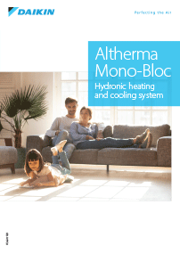Front cover of Daikin Altherma Mono Bloc hydronic heating and cooling system brochure