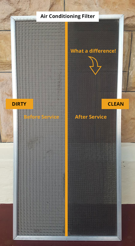 Air conditioning service Adelaide - filters before and after