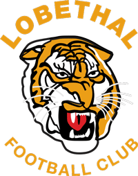 illustration of growling tiger with words lobethal football club