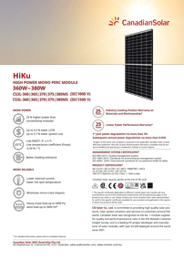 canadian solar panel brochure front cover