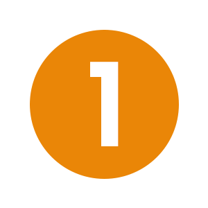 number one in orange circle