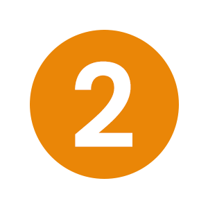 number two in orange circle