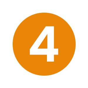 number four in orange circle