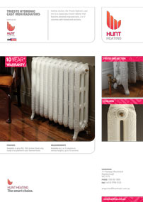Brochure of trieste cast iron radiator panel heating offered by glow