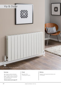 Brochure of vip and oscar radiator panel heating offered by glow