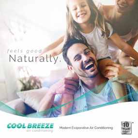 Front cover of Cool Breeze evaporative air conditioning brochure