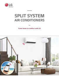 Front cover of LG split system air conditioning brochure