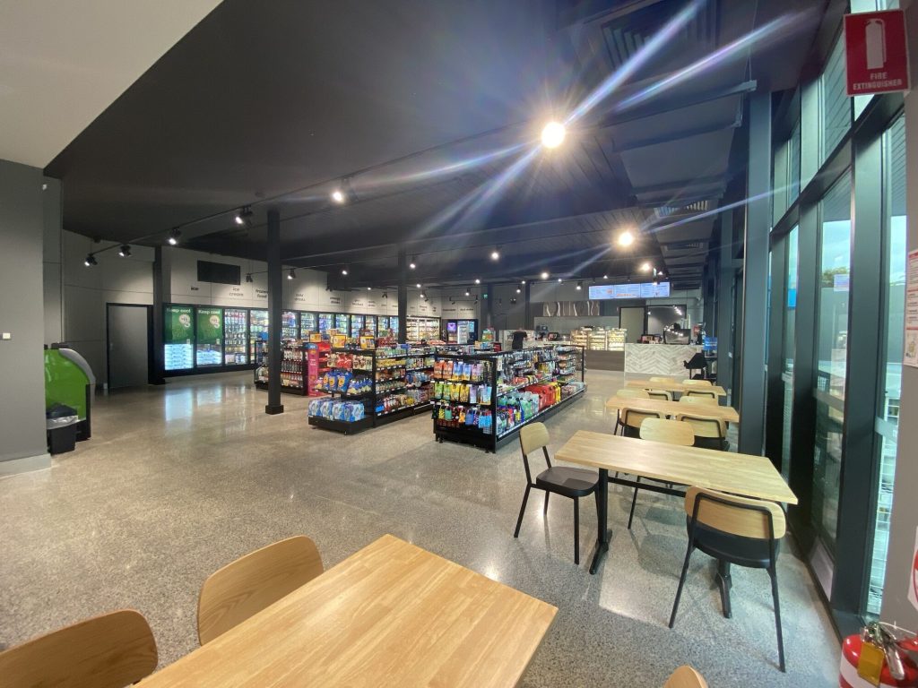 Inside of AMPM service station and Carl's Jnr Burger Restaurant where Glow completed commercial mechanical works