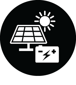 solar power and battery storage icon