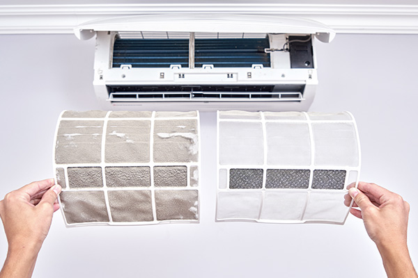 air conditioner filters before and after cleaning